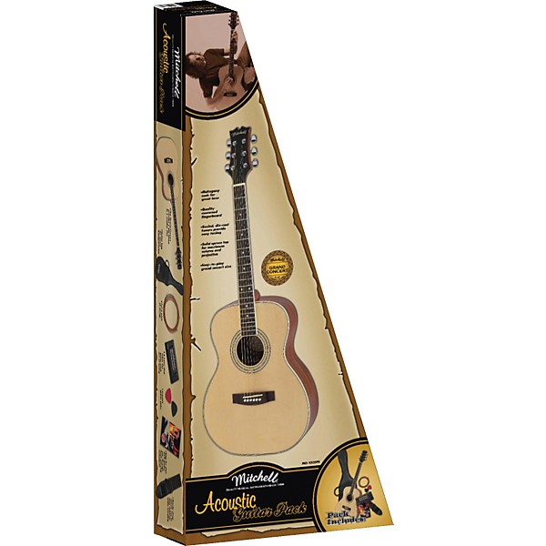Open Box Mitchell MO100SPK Folk Acoustic Guitar Pack Level 1 Natural