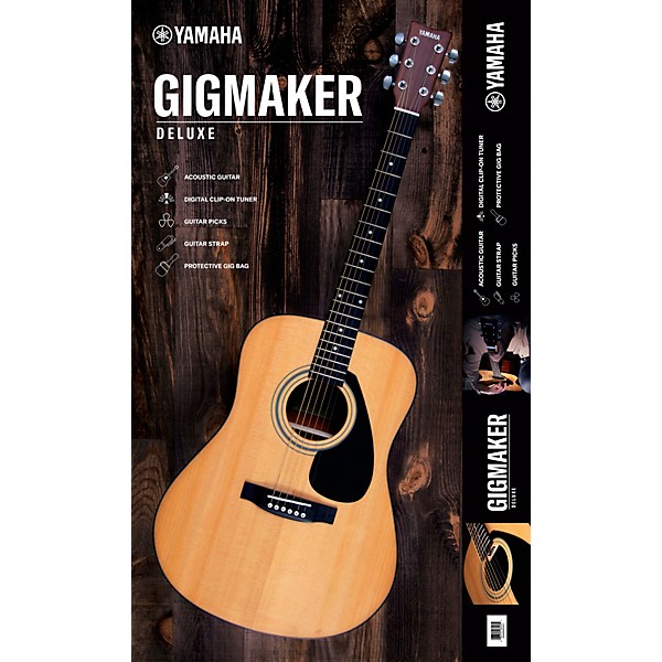 Open Box Yamaha GigMaker Deluxe Acoustic Guitar Pack Level 2 Natural 197881128319