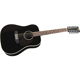 Rogue Herringbone 12-String Acoustic Guitar Black | Guitar Center