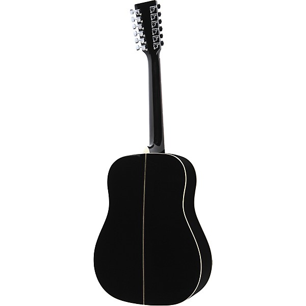 Rogue Herringbone 12-String Acoustic Guitar Black | Guitar Center