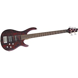 Rogue LX405 Pro 5-String Bass Liquid Red Quilt
