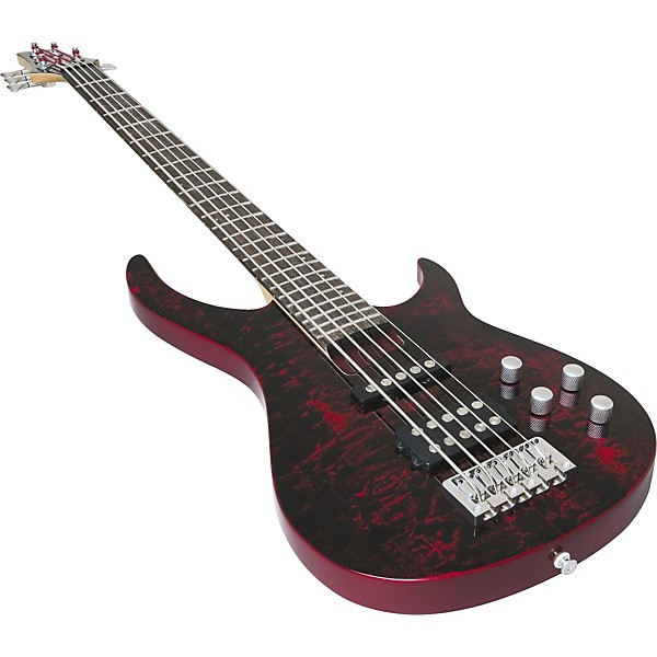 Rogue LX405 Pro 5-String Bass Liquid Red Quilt