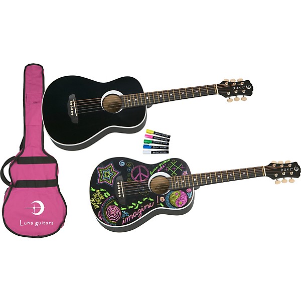 【Singer】Acoustic Imagine Series P01 Luna Aurora Series Imagine Mini Acoustic Guitar Black | Guitar Center