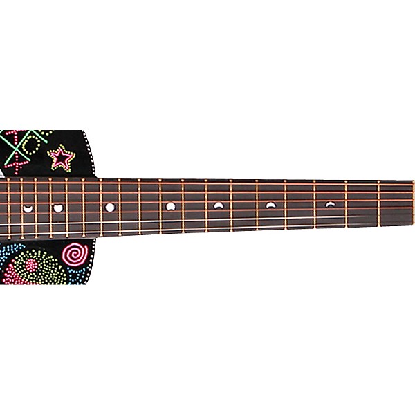 Luna Aurora Series Imagine Mini Acoustic Guitar Black | Guitar Center
