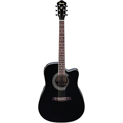 Ibanez V70ce Dreadnought Acoustic-Electric Guitar Black for sale