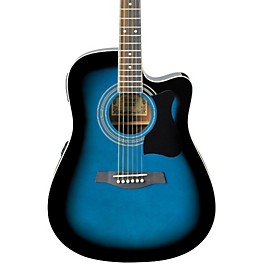 Ibanez V70CE Dreadnought Acoustic-Electric Guitar Black Ibanez V70CE Dreadnought Acoustic-Electric Guitar Transparent Blue