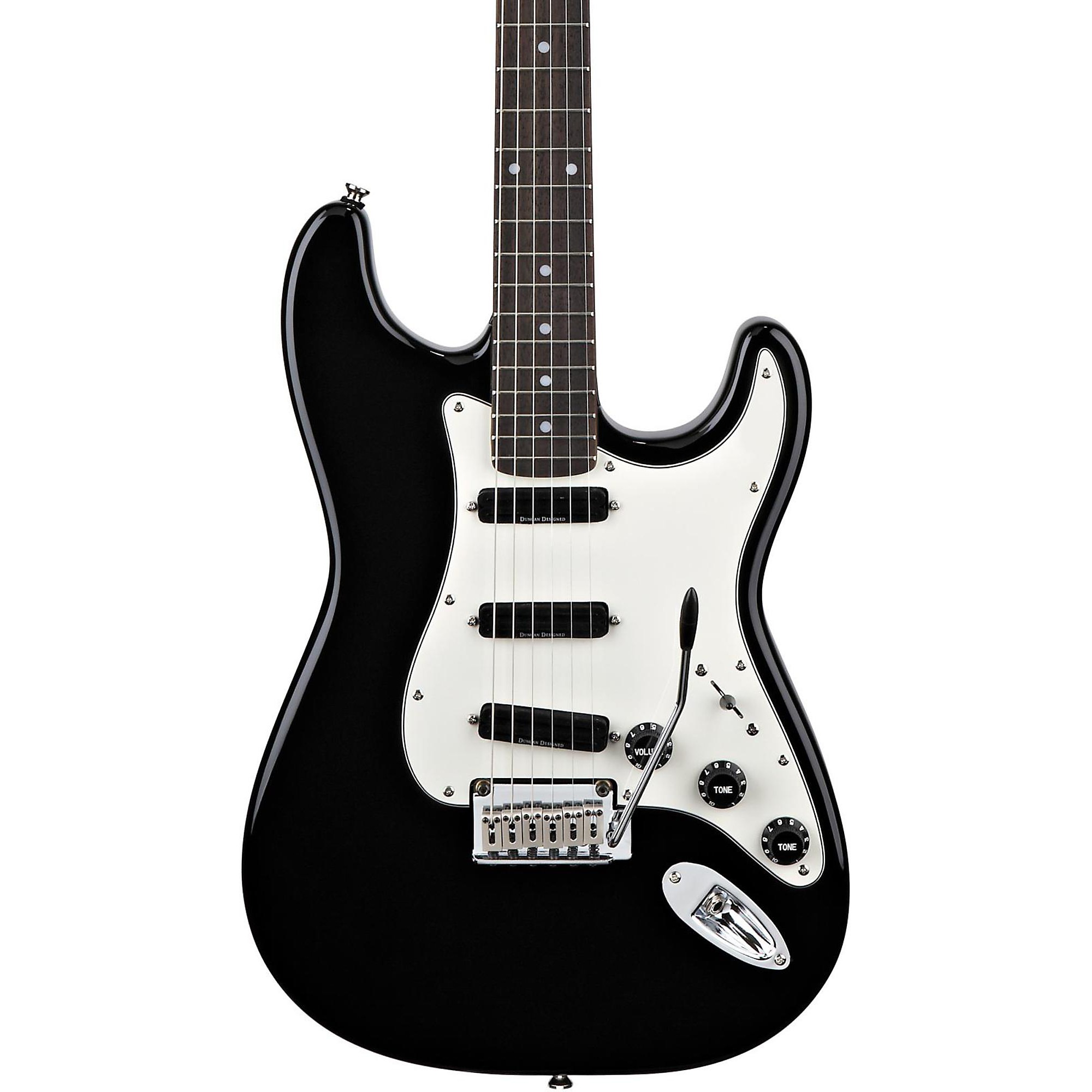 Open Box Squier Deluxe Hot Rails Strat Electric Guitar Level 2 Black