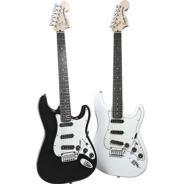 Open Box Squier Deluxe Hot Rails Strat Electric Guitar Black