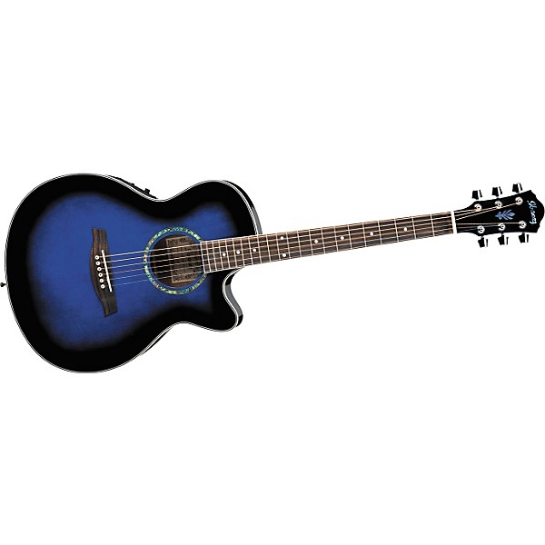 Ibanez AEG10E Cutaway Acoustic-Electric Guitar Transparent Blue Sunburst