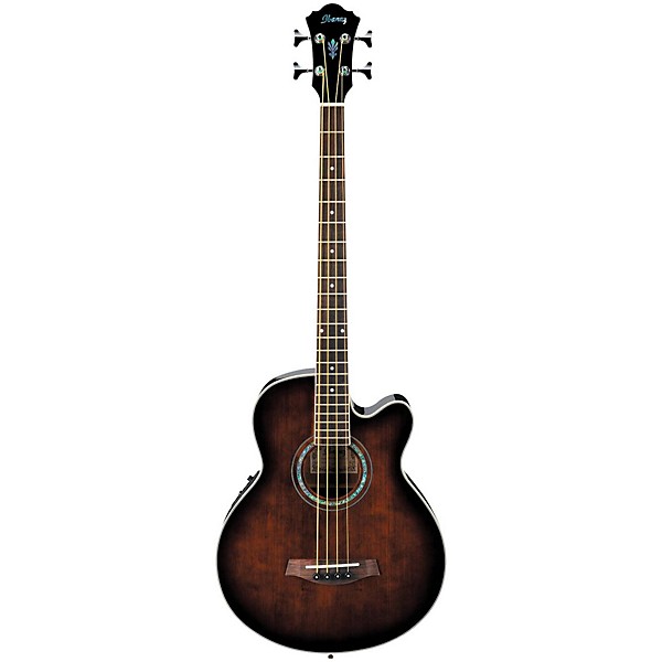 Ibanez AEB10E Acoustic-Electric Bass Guitar With Onboard Tuner Dark Violin Sunburst