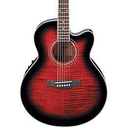 Ibanez AEL20ENT Acoustic-Electric Guitar Transparent Red Sunburst