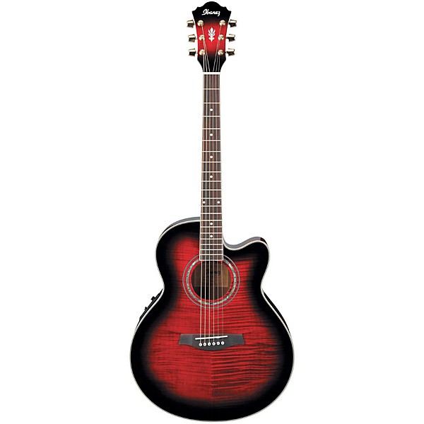 Ibanez AEL20ENT Acoustic-Electric Guitar Transparent Red Sunburst