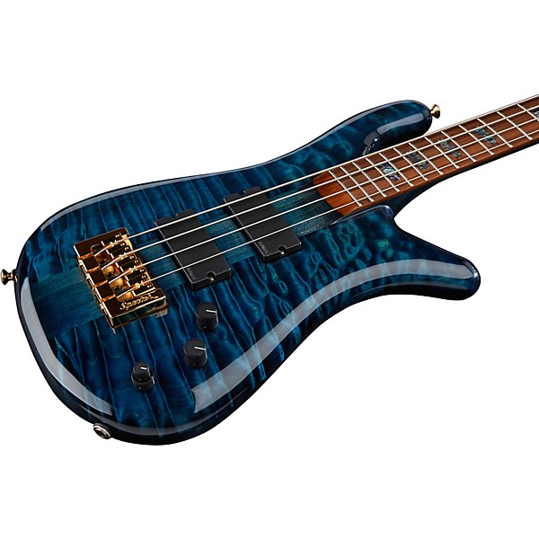 Platinum Spector USA NS-4 Black and Blue Gloss Bass Guitar