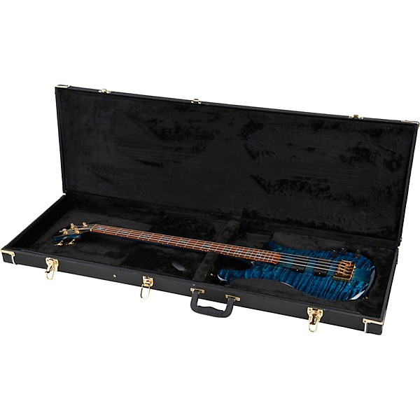 Spector USA NS-4 Black and Blue Gloss Bass Guitar Black and Blue Clear Gloss