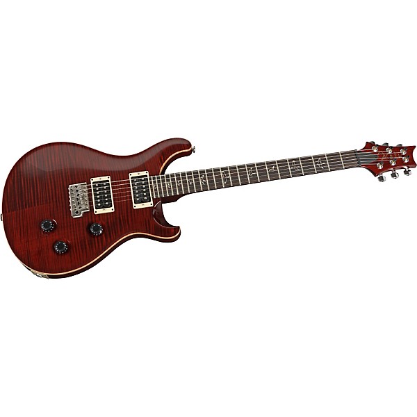 PRS Custom 24 Figured Maple 10 Top, Wide Thin Neck and Tremolo Electric Guitar Black Cherry Nickel Hardware