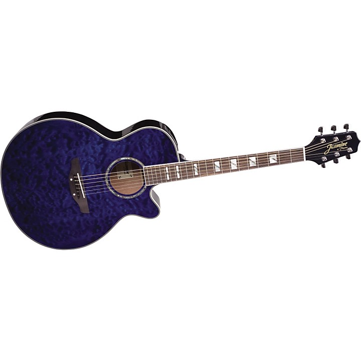 Jasmine ES450C Quilt Top Acoustic-Electric Guitar Blue | Guitar Center