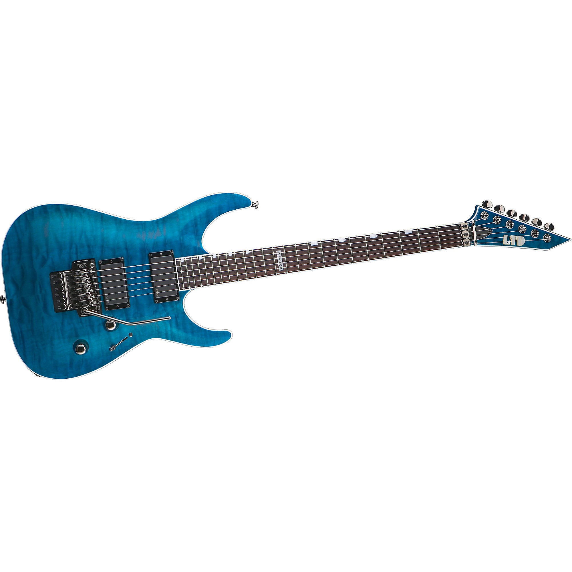 ESP LTD MH-401 FLOYD ROSE ELECTRIC GUITAR See-Thru Red quilted
