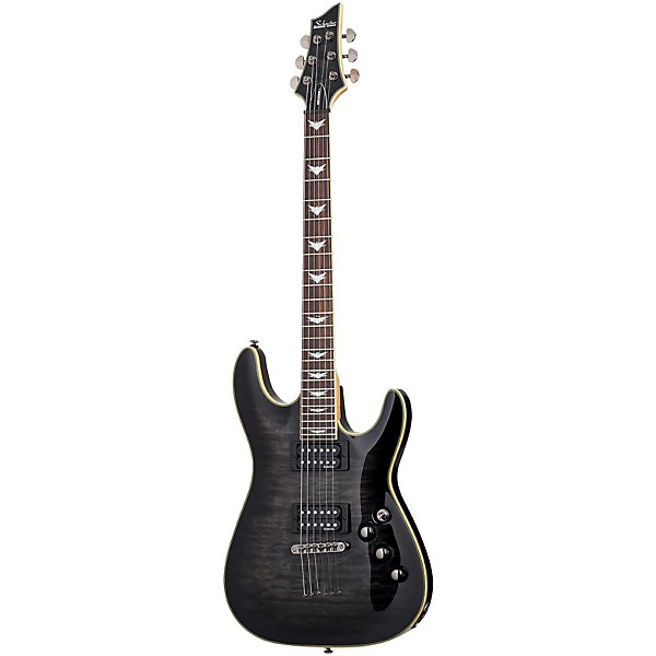 Open Box Schecter Guitar Research Omen Extreme-6 Electric Guitar Level 1 See-Thru Black