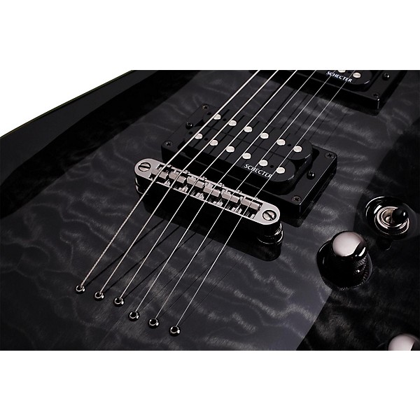 Open Box Schecter Guitar Research Omen Extreme-6 Electric Guitar Level 1 See-Thru Black