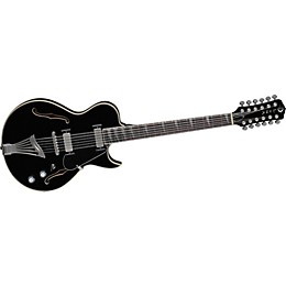 Luna Athena 12-String Semi-Hollowbody Electric Guitar Black
