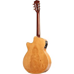 Luna Henna Series Oasis Folk Cutaway Nylon String Acoustic-Electric Guitar Natural