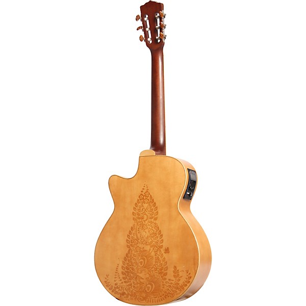Luna Henna Series Oasis Folk Cutaway Nylon String Acoustic-Electric Guitar Natural