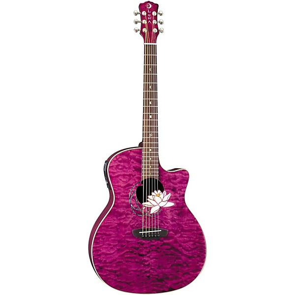 Open Box Luna Flora Series Lotus Grand Auditorium Cutaway Acoustic