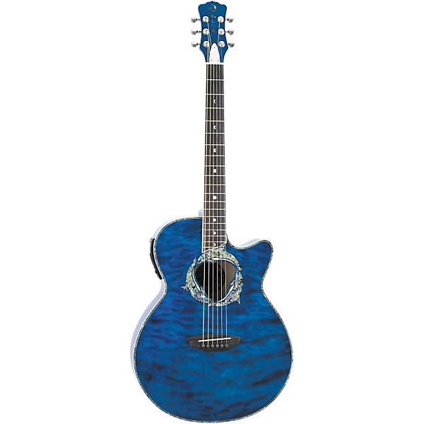 Luna Fauna Series Dolphin Folk Cutaway Acoustic-Electric Guitar