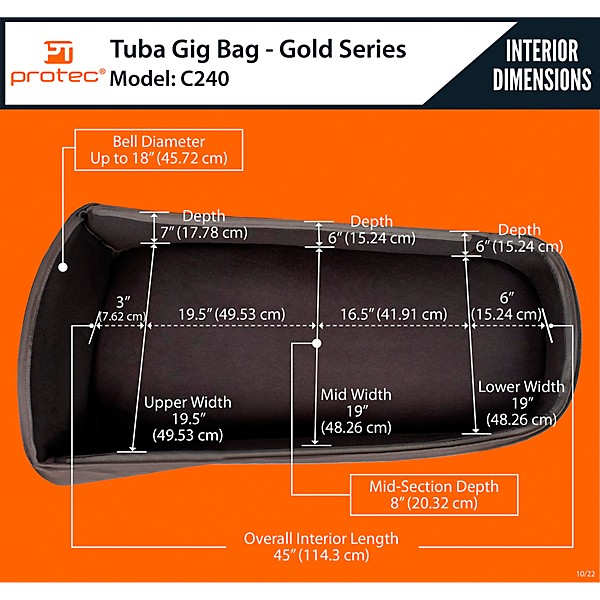 Open Box Protec Deluxe Tuba Gig Bag Level 2 Large 194744156618