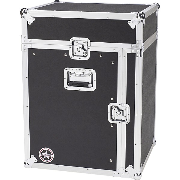 Road Runner Slant Mixer Rack Case/Vertical Rack Black 12 Sp