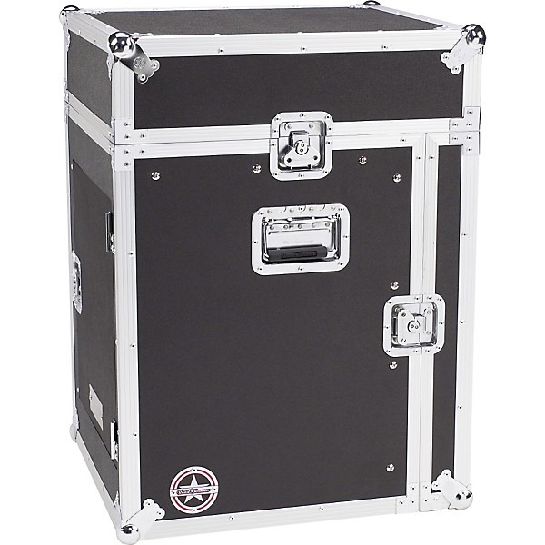 Road Runner Slant Mixer Rack Case/Vertical Rack Black 12 Sp