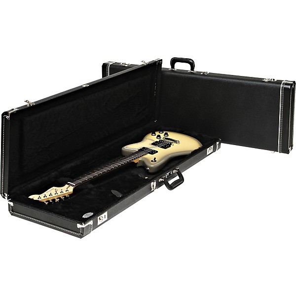 Open Box Fender Strat/Tele Hardshell Case Level 1 Black Black Plush Interior