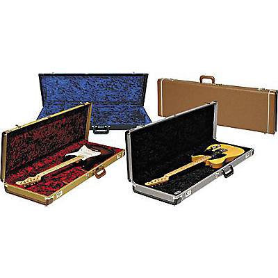 Fender Strat/Tele Hardshell Case Black Orange Plush Interior for sale