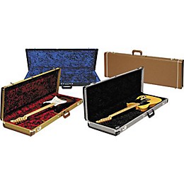 Open Box Fender Strat/Tele Hardshell Case Level 1 Gold Tweed Red Plush Interior