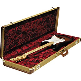 Fender Strat/Tele Hardshell Case Gold Tweed Red Plush Interior
