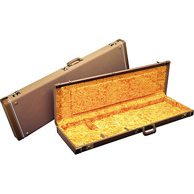 Fender Jazzmaster Hardshell Case Brown Gold Plush Interior for sale