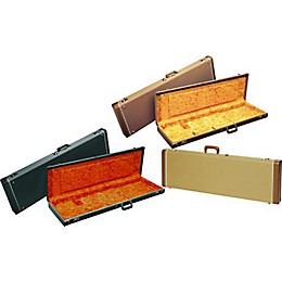 Open Box Fender Jazz Bass Hardshell Case Level 1 Brown Gold Plush Interior