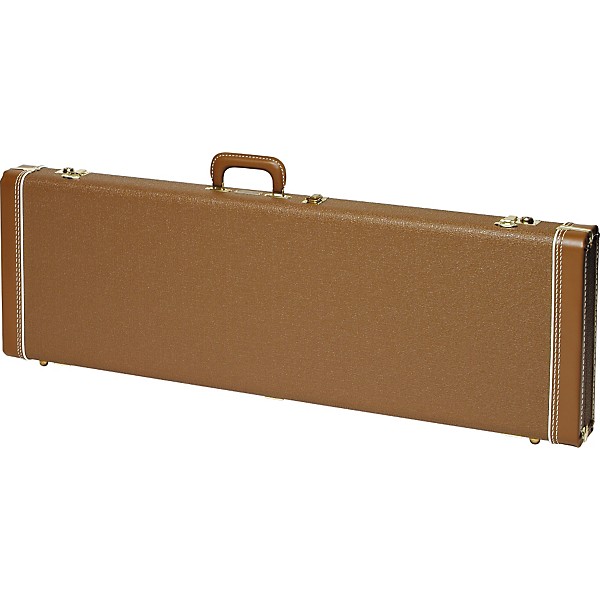 Open Box Fender Jazz Bass Hardshell Case Level 1 Brown Gold Plush Interior