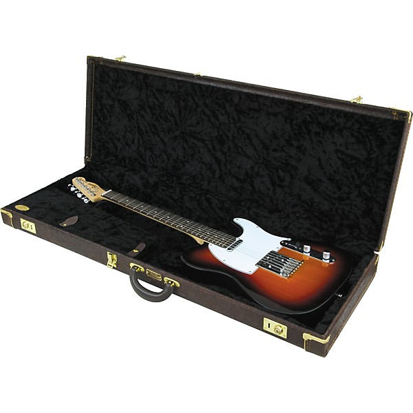 Fender Deluxe Tooled Western Strat/Tele Guitar Case Brown Black