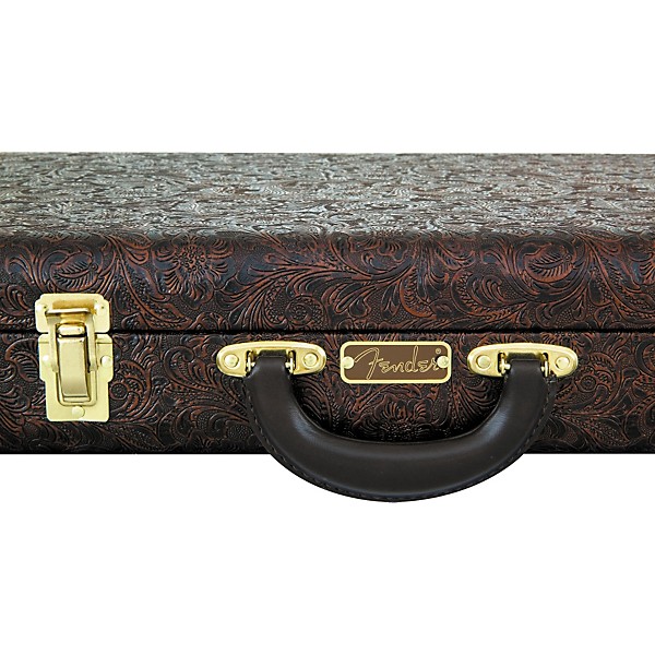 Fender Deluxe Tooled Western Strat/Tele Guitar Case Brown Black