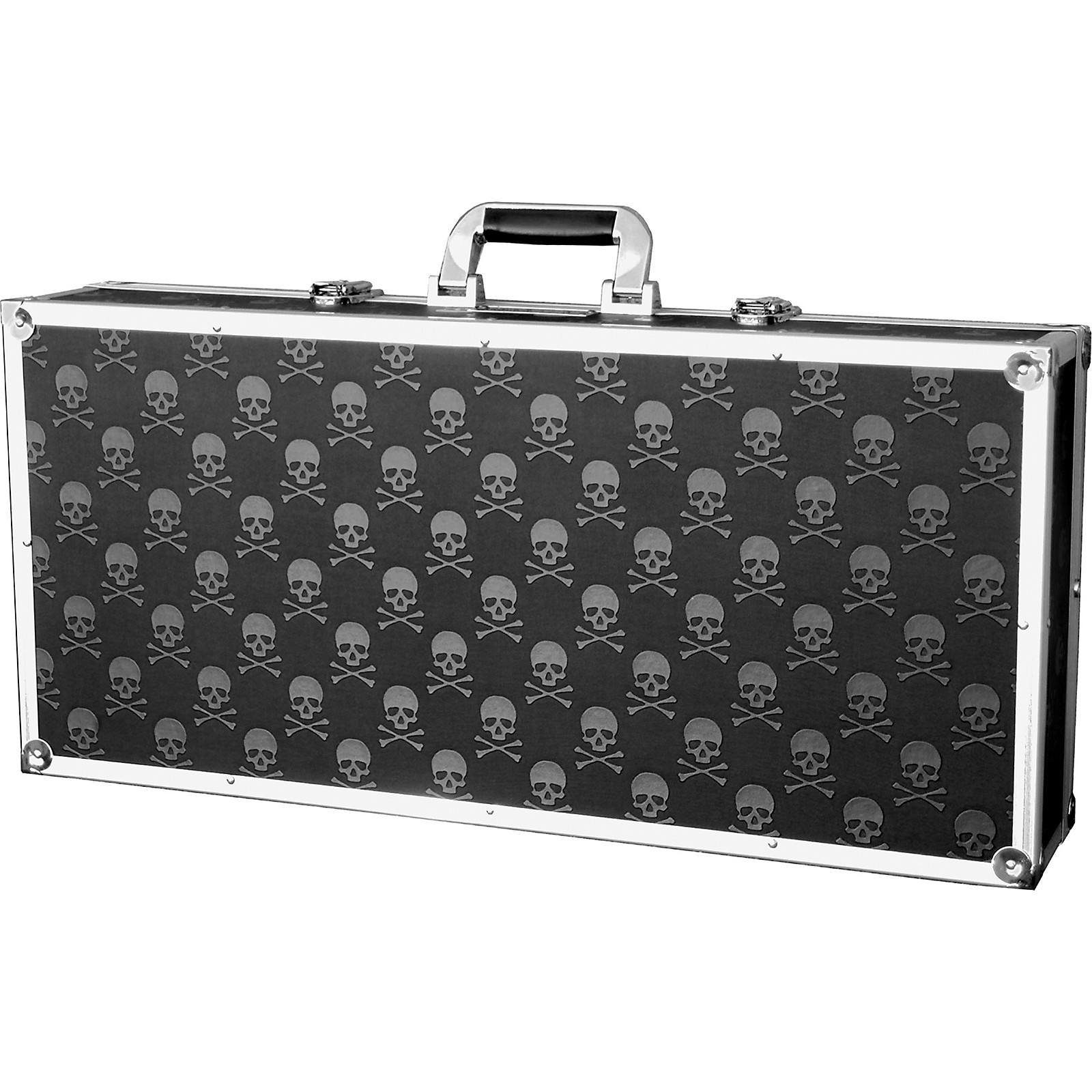 Open Box Coffin Case Black Kross SK-110B Pedal board Level 1 Skull-Plated