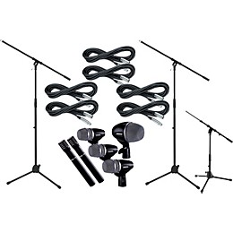 Shure Drum Mic Package with Cable and Boom Stands