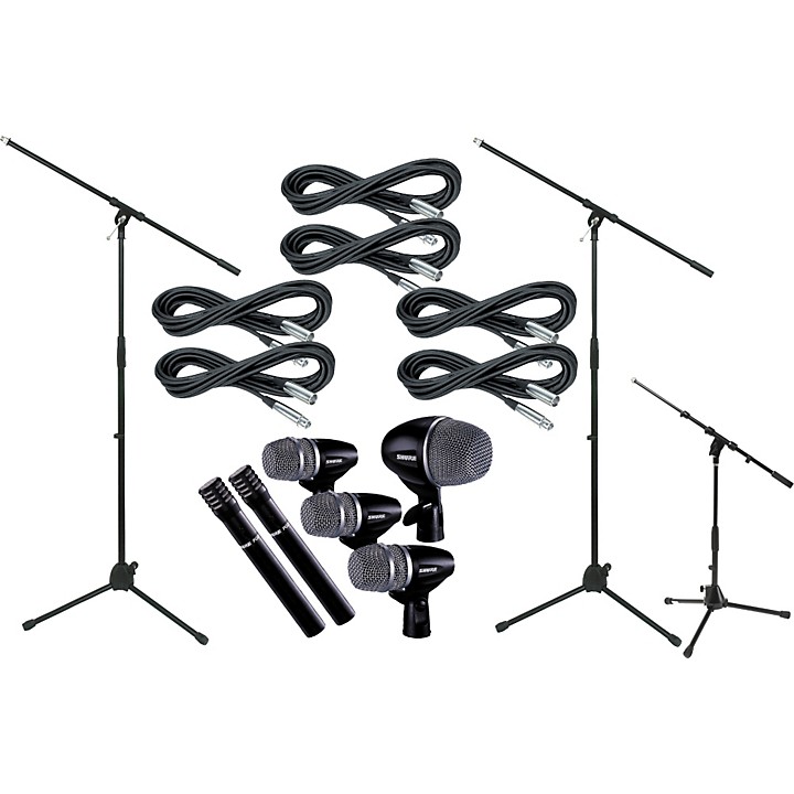 Shure Drum Mic Package with Cable and Boom Stands | Guitar Center