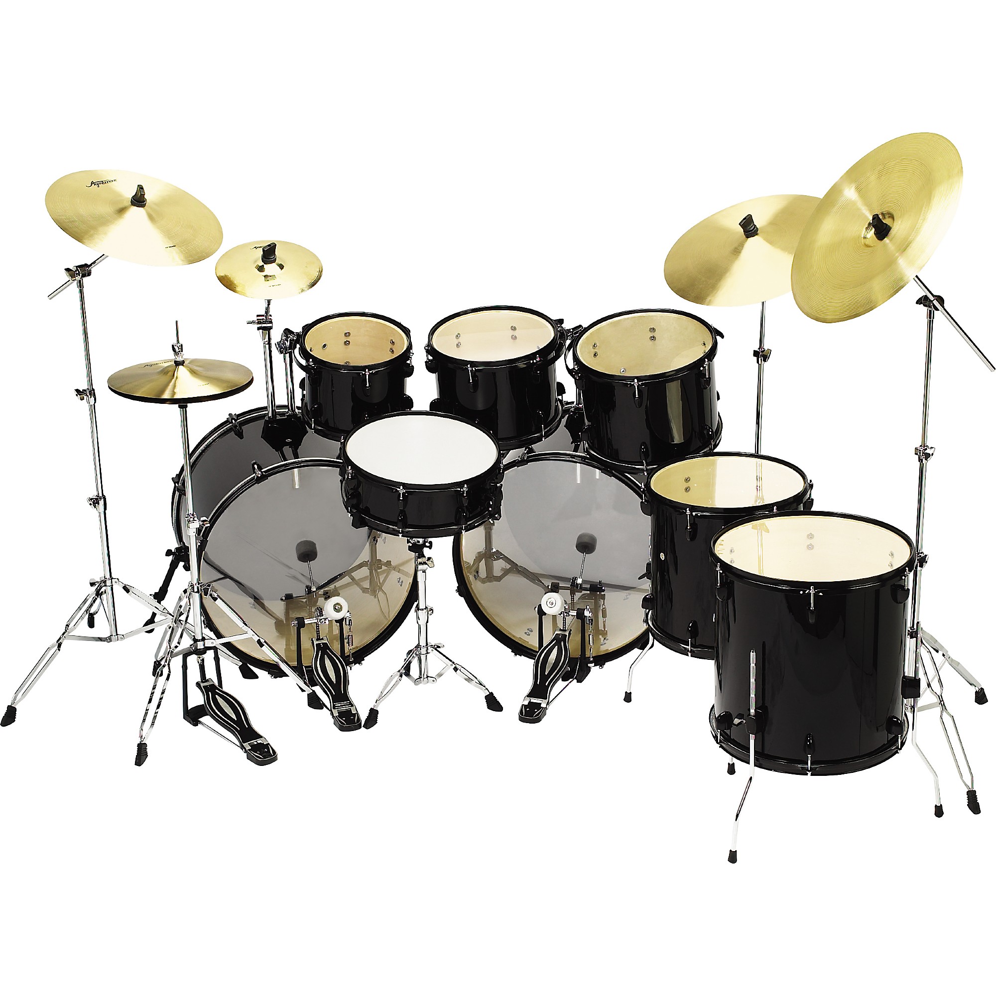 Sound Percussion Labs Pro 8-piece Double Bass Drum Set Black