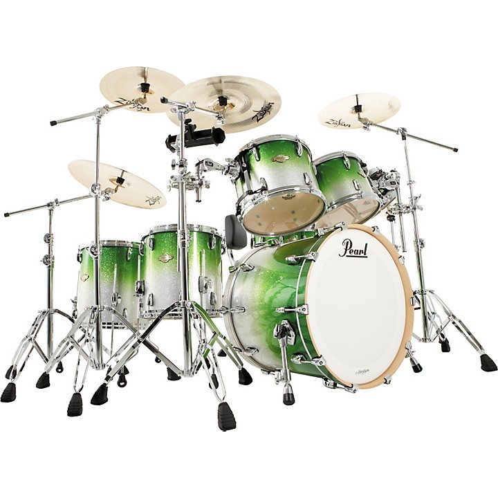 Pearl Masters Custom MCX927SP 7-Piece Shell Pack Lime Sparkle Fade