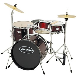 Pulse 4-Piece Junior Drum Set with Cymbals Wine Red
