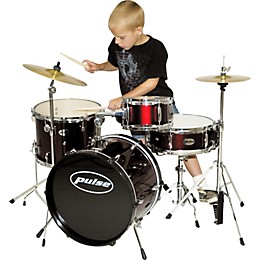 Pulse 4-Piece Junior Drum Set with Cymbals Wine Red
