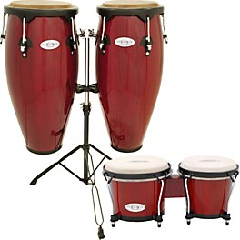 Toca Synergy Conga Set with Stand and Bongos Transparent Black Toca Synergy Conga Set with Stand and Bongos Red