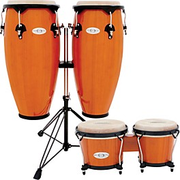 Toca Synergy Conga Set with Stand and Bongos Transparent Black Toca Synergy Conga Set with Stand and Bongos Amber