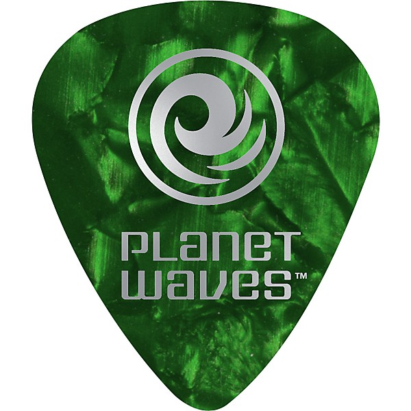 D'Addario Planet Waves 25 Standard Celluloid Picks Light Green Pearl